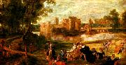 Peter Paul Rubens park utanfor ett slott oil on canvas